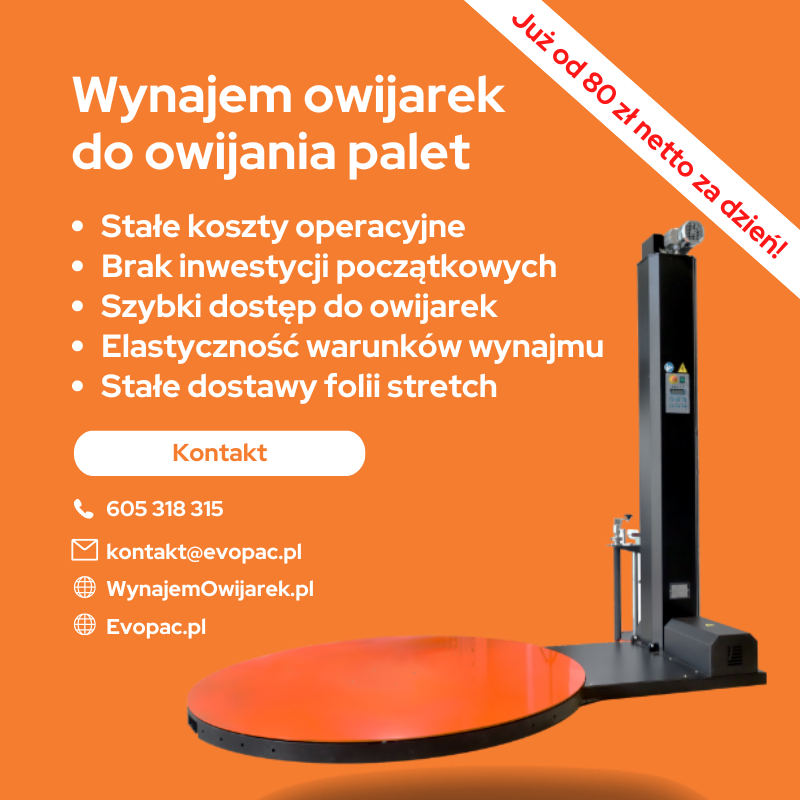 Wynajem owijarki do palet już od 80 zł netto dziennie