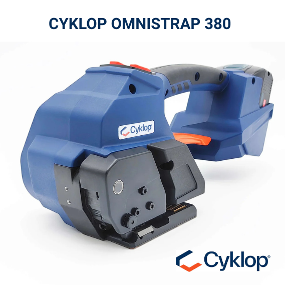 Bandownica akumulatorowa Cyklop OmniStrap 380 do taśm PP i PET 12–16 mm
