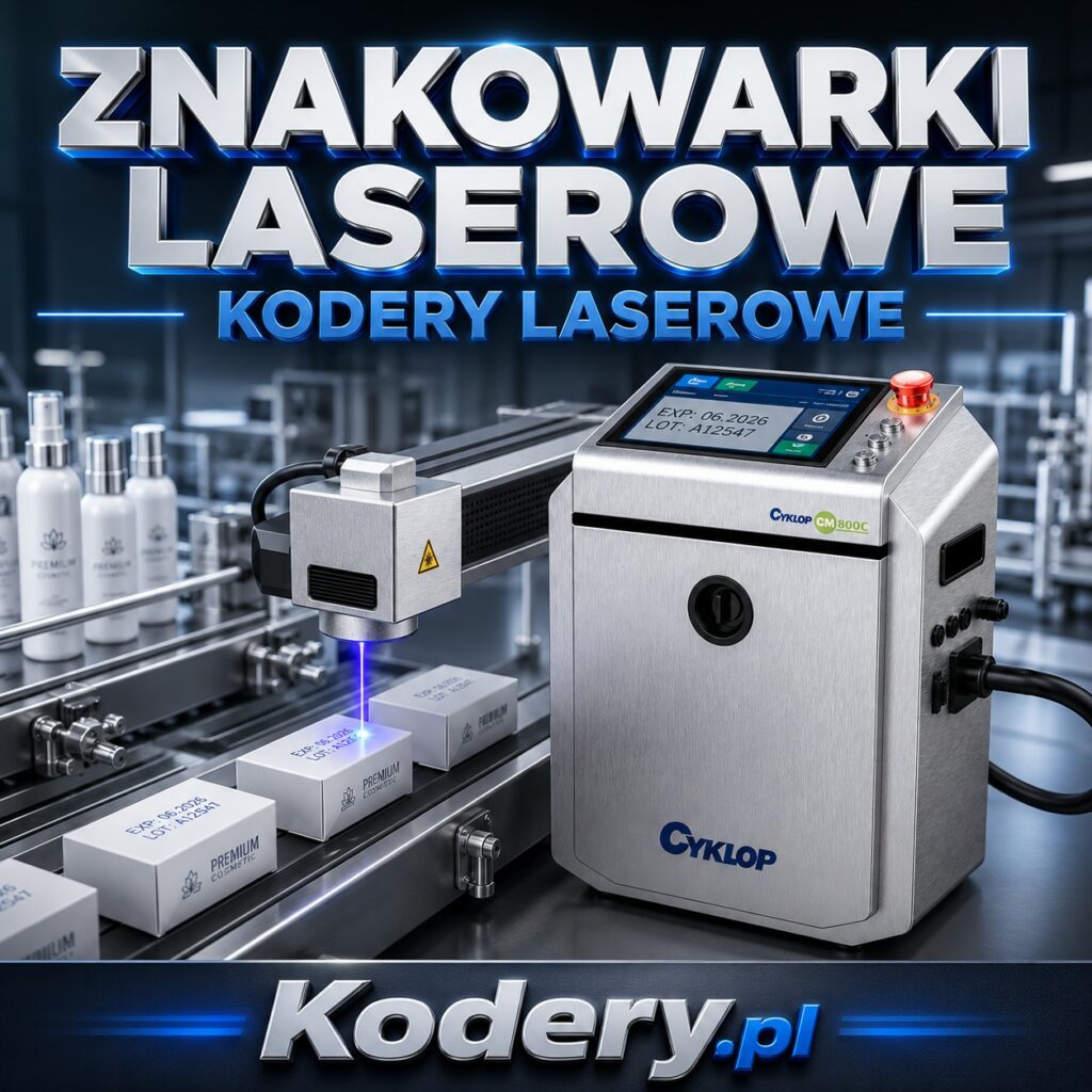 Znakowarki laserowe: kodery laserowe Cyklop Needham CM800 – przemysłowe znakowarki laserowe Fiber, CO₂ i UV
